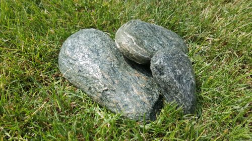 Green granite pebbles